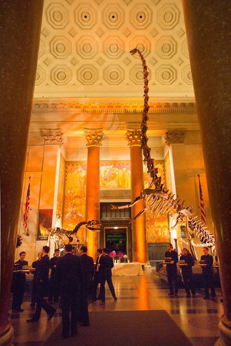 Jurassic Wedding, Crimson Wedding, Museum Wedding Venues, Wedding Cocktail Hour, Tall Glass Vases, Disco Wedding, Museum Photography, Dance Floor Wedding, American Museum Of Natural History