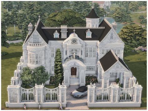 The Sims Resource - MM White Stone Classic Sims Luxury House, Castle Ideas Bloxburg, Sims 4 Suburban House Layout, Sims 4 White House, Sims 4 Cc Lots Houses Patreon, White Victorian Mansion, Sims Mansion Floor Plans, Del Sol Valley Sims 4 House, Minecraft White House