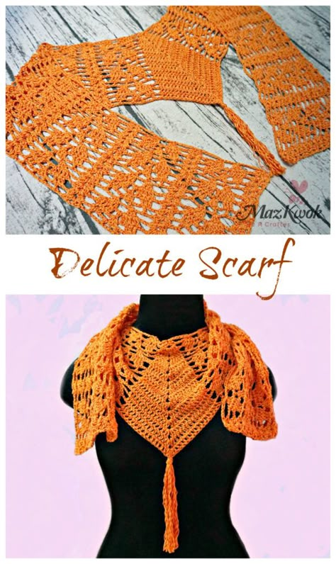 Scarf Patterns Crochet, Crochet Lacy Scarf, Lacy Scarf, Quick Crochet Projects, شال كروشيه, Knitting And Crochet Patterns, Scarf Patterns, Crochet Scarf Pattern Free, Crochet Shawl Pattern Free