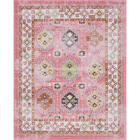 Bungalow Rose Dota Geometric Rose Area Rug | Wayfair Geometric Rose, Southwestern Area Rugs, Southwestern Design, Bed In Living Room, Medallion Design, Unique Loom, 8x10 Area Rugs, Aarhus, The Low