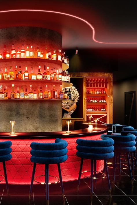 Disco Lounge Interior Design, Funky Bar Design, 70s Bar Aesthetic, Vintage Bar Design, Disco Interior Design, Retro Restaurant Design, Nightclub Interior Design, Speakeasy Design, Retro Bar Design