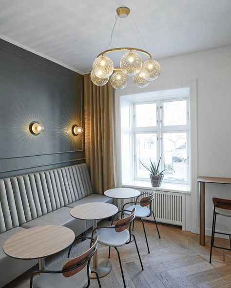 Nuura (@nuuralighting) • Instagram photos and videos Minimalist Lamp, Circular Chandelier, Chandelier Brass, The Big City, Hotel Apartment, Peace And Quiet, Reception Area, Basket Design, Kitchen Fittings