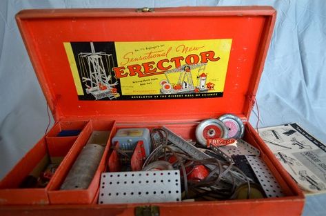 No. 7-1/2 Erector Set Erector Set, Pinball Machine, Classic Toys, Old Toys, Childhood Memories, Gaming Products, Toys Games, Lego, Toys