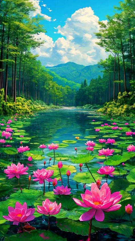 Telugu Songs Lyrics, Lotus Flower Pictures, Beautiful Landscape Photography, Beautiful Scenery Pictures, Scenery Pictures, मोबाइल वॉलपेपर, Beautiful Art Pictures, Landscape Photography Nature, Lotus Flowers