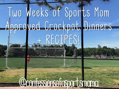 Confessions of a Sports Mama: Sports Mama Tip: 2 Weeks of Crockpot Dinner Ideas ... Sports Night Dinners Crock Pot, Busy Sports Mom Dinners, Meals For Busy Sports Nights, Quick Dinners For Sports Nights, Dinner For Baseball Nights, Baseball Game Night Dinners, Sports Mom Dinner Ideas, Soccer Mom Dinner Ideas, Easy Baseball Night Dinners