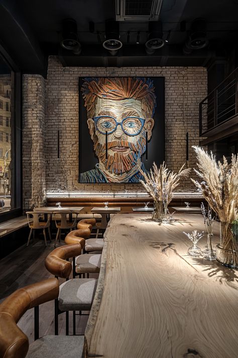 FOLLOWER RESTAURANT :: Behance Steel Cladding, Aged Mirror, Wooden Countertops, Metal Armchair, Architecture Magazines, Bar Design Restaurant, Restaurant Interior Design, Metal Letters, Restaurant Interior