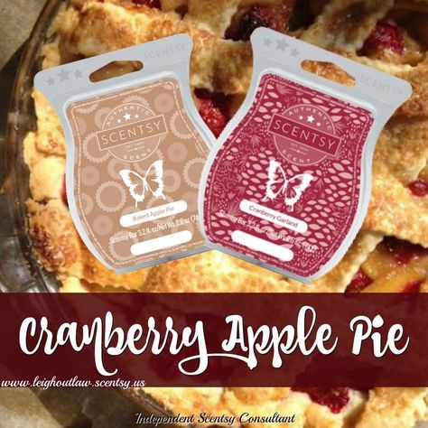 Scentsy Combos, Cranberry Apple Pie, Scentsy Mixers, Cranberry Garland, Scentsy Mixology, Scent Recipes, Scentsy Consultant Business, Scentsy Facebook Party, Apple Cranberry Pie