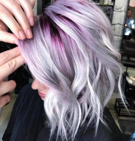 Cool Tone Hair Colors, Short Hair Colors, Hair Bobs, Pulp Riot Hair Color, Silver Highlights, Beautiful Hair Color, Hair Done, Hair Color Purple, Short Hair Color