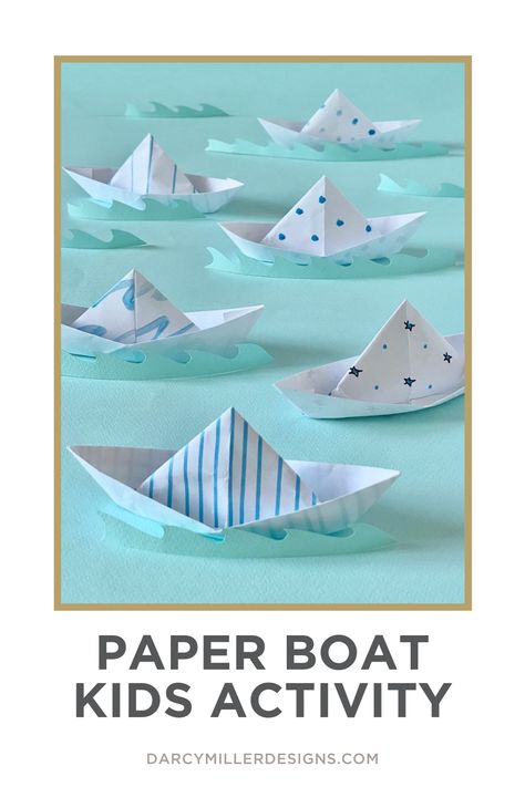 3d Boat Craft, Paper Boat How To Make, Paper Boat Craft, Boat Crafts For Kids, Boat Pond, Boat Craft, Paper Boats, Building Crafts, Boat Crafts