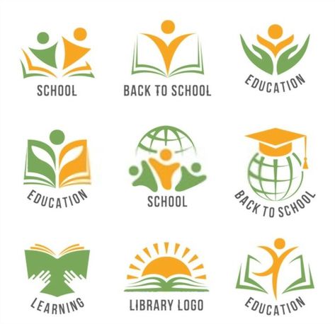 Education Logo Design Services Educational Logo, Logo For School, School Logo Design, Logo Education, Logo School, Library Logo, Education Logo Design, Green School, Library Chair