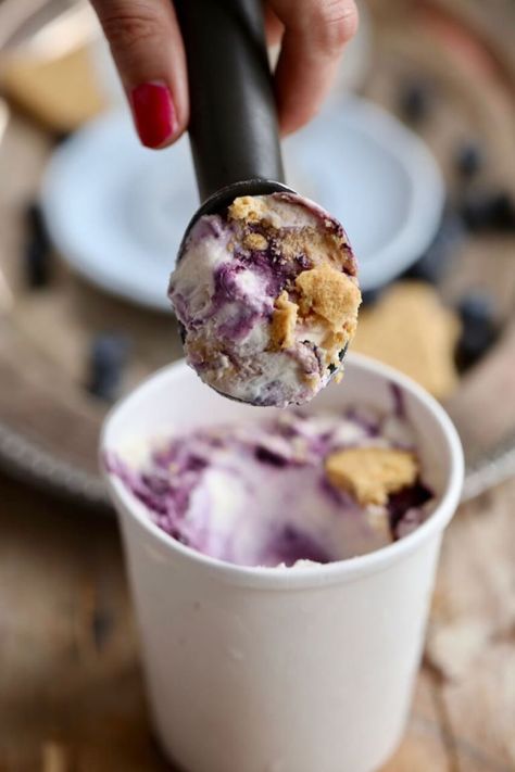 Blueberry Cheesecake Frozen Yogurt - Just a few all natural ingredients and no ice cream machine needed! Cheesecake Frozen Yogurt Recipe, Diy Frozen Yogurt, Body Wraps Recipe, Chicken Salad Wrap Recipe, Vegan Beverages, Homemade Frozen Yogurt, Frozen Yogurt Recipes, Blueberry Yogurt, Bigger Bolder Baking