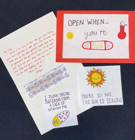 Open When You Feel Sick, Open When Letters Ideas What To Put In, Open Me When Letters Ideas Best Friends, Open When You Graduate, Open When You're Sick, Cute Art For Boyfriend, Open When Ideas What To Put In, Open When You're Happy, Inside Open When Letters