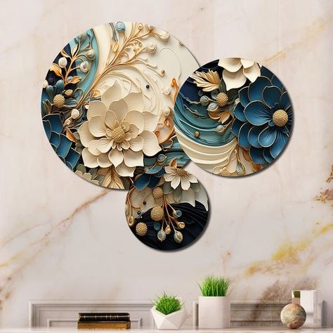 Designart "Liquid Ink Spiralscape II" Abstract Spirals Metal Wall Art Set - On Sale - Bed Bath & Beyond - 39862402 Clay Modelling, Floral Metal Wall Art, Liquid Ink, Circle Metal Wall Art, Animal Wall Decor, Round Wall Art, Abstract Wall Decor, Metal Wall Art Decor, Wall Decor Set