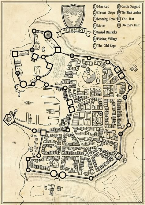 Fantasy Map Drawing Towns, House Mallister, Fantasy Cartography, Fantasy City Map, Village Map, Fantasy Map Making, Map Drawing, Building Map, Dnd World Map