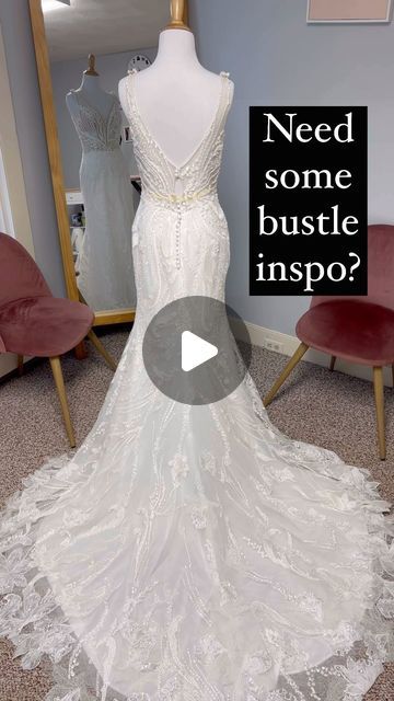 Rose Fine Alterations on Instagram: "If you’re low on bustle inspo I’ve got you covered! I’ve been loving this two-tiered French bustle I’ve been doing quite a bit lately. It looks stunning on fit-and-flare silhouettes. 🥰🪡🤍  #bridalalterations #bridalsewing #weddingdress #weddingdressbustle" Bustle Wedding Dress Styles Mermaid, Fit And Flare Wedding Dress Bustle, Types Of Bustles Wedding Dresses, Bustle Types Wedding Dress, Bustle Wedding Dress Styles Trains, Bustle Options Wedding Dresses, How To Bustle A Wedding Dress, Wedding Dress Bustle Types, Brick And Bustle Bridal Wichita