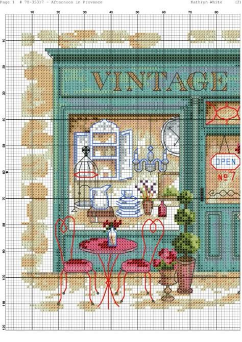 Cross Stitch House, Tiny Cross Stitch, Cross Stitch Landscape, Cross Stitch Kitchen, Cross Stitch Love, Pola Kristik, Vintage Cross Stitches, Cross Stitch Patterns Free, A Cross