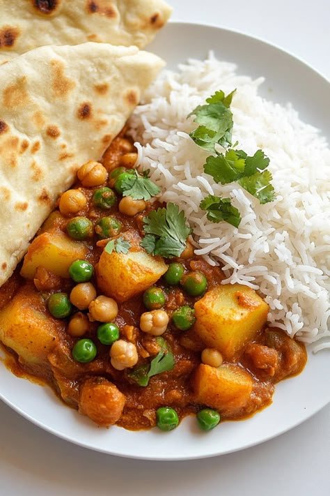 One-Pot Potato Curry - Insanely Good Coconut Curry Potatoes, Potato Based Meals, Potato Indian Recipes, Rice And Potatoes Recipes, Potato Curry Indian, Curry Potatoes, Potato And Pea Curry, Chickpea And Potato Curry, Potato Curry Recipe