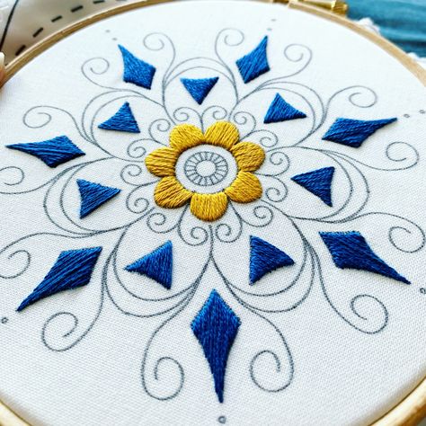 Embroidered Mandala, Mandala Embroidery, Mekhela Chador, Embroidery Canvas, Clothes Printing, Modern Embroidery Kit, Beginner Embroidery Kit, Beautiful Mandala, Diy Embroidery Kit