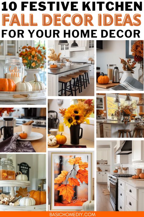 Find cozy festive kitchen fall decor ideas for your home. Transform your large or small kitchen with elegant over cabinet fall decor ideas. Find minimalist and modern cabinet decor ideas to add a touch of autumn to your home. Create a cozy fall coffee bar and add fall kitchen table centerpiece ideas. Enhance your fall kitchen decor with fall shelf ideas. Feature a farmhouse style kitchen island fall tiered tray and embrace the cozy simple fall kitchen style with easy and unique decor ideas. Kitchen Table Fall Centerpiece, September Home Decor, Cabinet Fall Decor, Kitchen Table Centerpiece Ideas, Fall Coffee Bar, Fall Kitchen Table, Festive Kitchen, Feng Shui Kitchen, Fall Kitchen Decor