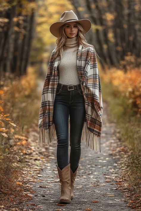 110+ Beige Cowboy Boots Outfit Ideas: Country Roots, Urban Style - From The Guest Room Over The Knee Tan Boots Outfit, Womens Country Fashion, Tan Cowboy Boots Outfit Fall, Tan Cowboy Boots Outfit Winter, Cowgirl Outfits Fall, Western Fashion Outfits Casual, Cowboy Winter Outfits, What To Wear With Cowboy Boots, Winter Outfits With Cowboy Boots