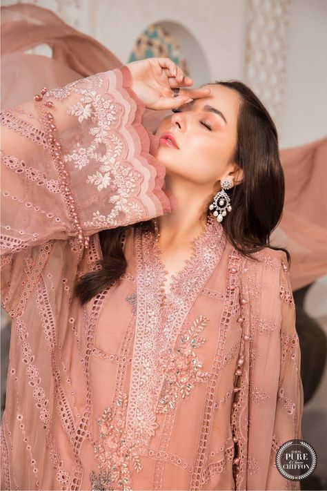 Pakistani Designer Dress, Haniya Amir, Hania Aamir, Pink Chiffon Dress, Lawn Dresses, Pakistani Dresses Online, Hania Amir, Latest Dress Design, Desi Fits