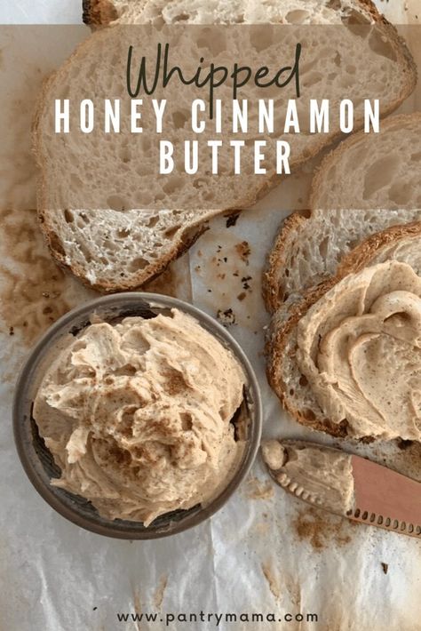 Spreadable Butter Recipe, Honey Cinnamon Butter, Homemade Honey Butter, Flavored Butter Recipes, Butter Recipes Homemade, Honey Butter Recipe, Cinnamon Roll Muffins, Whipped Honey, Cinnamon Honey Butter