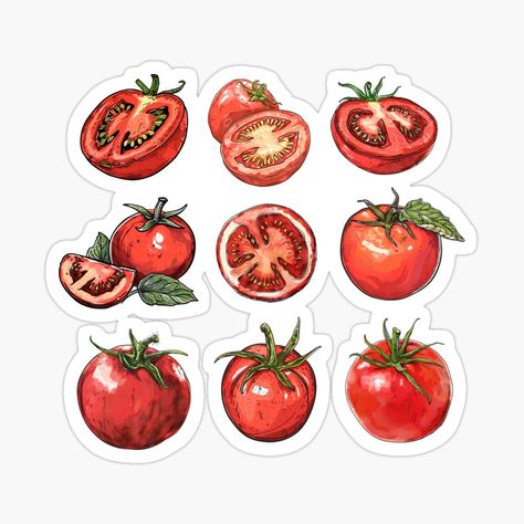 Get my art printed on awesome products. Support me at Redbubble #RBandME: https://www.redbubble.com/i/sticker/Tomato-by-newtotem/164758778.EJUG5?asc=u Tomato Sticker, My Art, Awesome Products, Art Prints, For Sale, Art