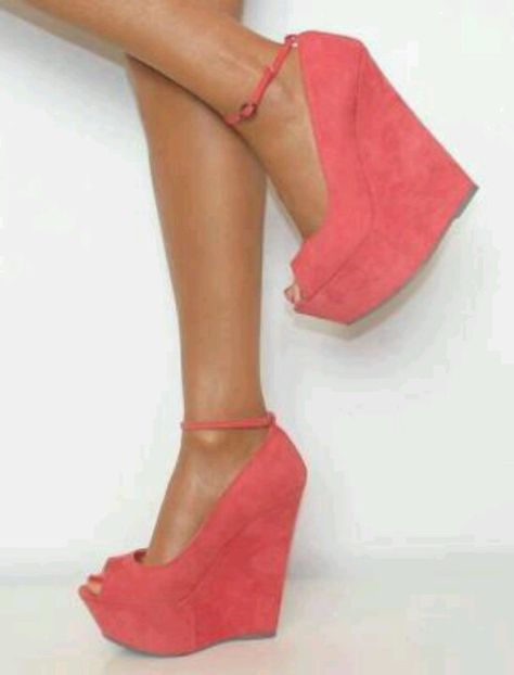 Pink wedges Prom Wedges, Coral Wedges, Pink Wedges, Shoes Heels Wedges, Sarah Jessica Parker, Fabulous Shoes, Foot Pain, Heels & Wedges, Crazy Shoes