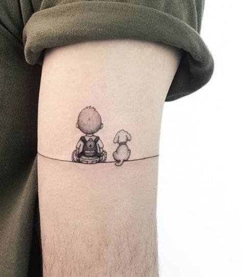 Tattoos For Your Child, Unique Small Tattoo Ideas, Small Tattoo Ideas For Men, Tattoo Male, Mum Tattoo, Unique Small Tattoo, International Dog Day, Small Tattoo Ideas, Tattoo Ideas For Men