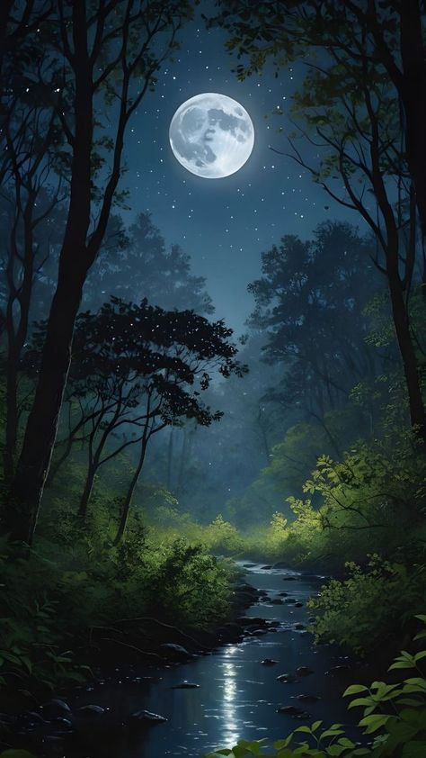 Night Time Scenery Painting, Forest Wallpaper Iphone, शुभ रात्री, Fantasy Beach, Portrait Drawing Tips, Pixel Art Landscape, Night Sky Art, Best Nature Images, Dreamy Artwork