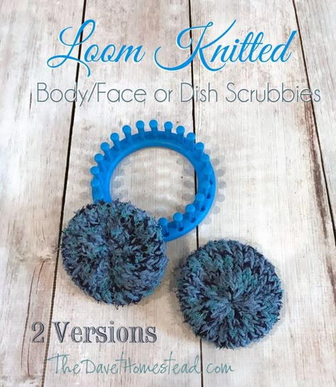 Loom Scrubbies, Knit Scrubbies, Loom Knitting Patterns Hat, How To Loom Knit, Loom Knitting For Beginners, Knit Loom, Round Loom Knitting, Loom Knitting Tutorial, Loom Knitting Stitches