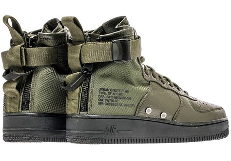 Nike SF-AF1 Mid “SEQUOIA” Af1 Mid, Nike Sf Af1, Nike Lunar Force, Nike Sf, Fashion Shoes Boots, Biker Pants, Special Force, Army Boots, Air Force 1 Mid