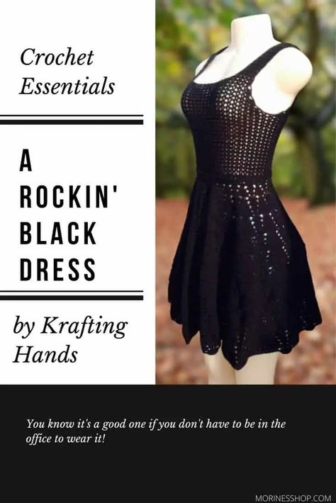 Crochet Projects Outfits, Best Yarn For Crochet Clothing, Crochet Witch Dress Pattern, Crochet Shirt Free Pattern Simple, Crochet Goth Clothes Pattern, Crochet Clothes Dress, Crochet Witch Dress, Free Crochet Patterns Goth, Halloween Crochet Patterns Free Clothes