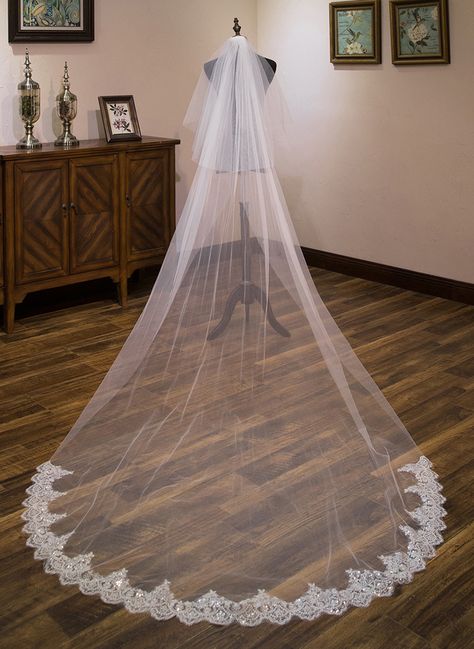 Cheap Wedding Veil, Cathedral Length Wedding Veil, Wedding Veil Cathedral, Ivory Bridal Veil, Light Burgundy, Cathedral Bridal Veils, Veil Cathedral, Veil Length, Cathedral Wedding Veils