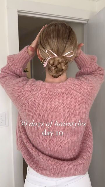 Low Bun With Ribbon, Low Bun With Bow, Low Bun Ideas, Low Bun For Long Hair, Bun For Long Hair, Bow Hairstyles, Cute Bun, Cute Bun Hairstyles, Bow Bun