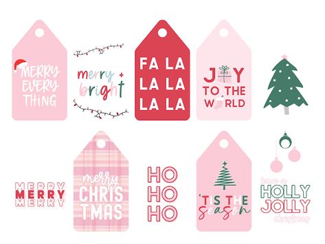 Christmas Gift Tags - Pink and Red - Google Drive Christmas Gift Tags Cricut Free Svg, Christmas Gift Tags Cricut, Gift Tags Cricut, Free Christmas Tags, Free Printable Christmas Gift Tags, Christmas Gift Tags Free, Pink Christmas Gifts, Free Printable Tags, Free Printable Gift Tags