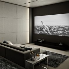 Mini Home Theater Design, Brighten Up A Basement, Home Theatre Design, Home Cinema Design, Home Theater Room, Home Cinema Systems, Home Theater Room Design, Black Living Room Decor, Theater Room Design