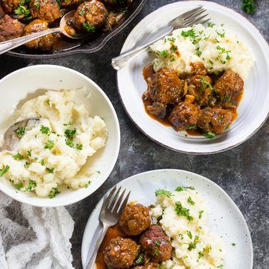 Salisbury Steak Meatballs {Paleo & Whole30} | The Paleo Running Momma Paleo Salisbury Steak, Meatballs Swedish, Meatballs Paleo, Norwegian Recipes, Paleo Running Momma, Beef Entrees, Salisbury Steak Meatballs, 2023 Recipes, Recipes Savory