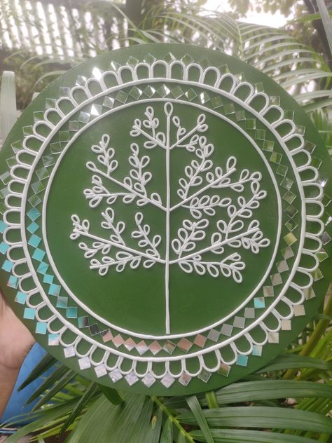 Lippan Art, Plate Art, Mirror Work, Mirror, Art