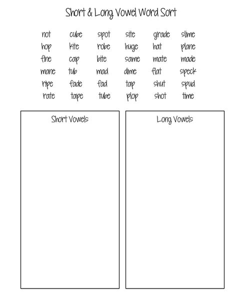 Long Vowel Sounds Worksheets, La Activities, English Phonetics, Worksheets 2nd Grade, Long Vowel Worksheets, Short Vowel Worksheets, Short I Words, Phonics Worksheets Free, Writing Sight Words