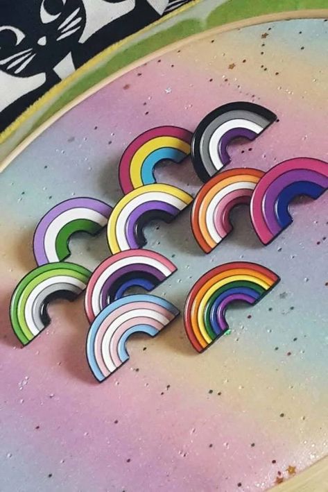 Rainbow Enamel Pins LGBT Pins Bisexual Pin Pansexual Pin | Etsy Ireland Pan Pride, Rainbow Pin, Pride Colors, Lgbtq Wedding, Non Binary, Pride Gifts, Lgbtq Pride, Lgbt Pride, Cute Pins