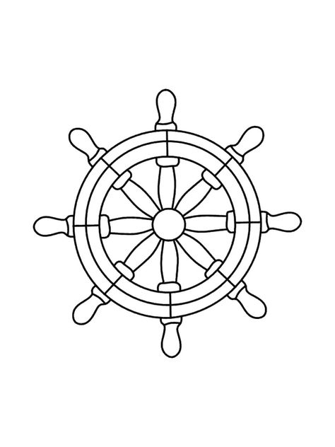 Free Ship's wheel coloring pages. Download and print Ship's wheel coloring pages Ship Wheel Drawing, Ship Wheel Tattoo, Wheel Drawing, Pirate Ship Wheel, Wheel Tattoo, Boat Wheel, Wheel Craft, Ships Wheel, Kid Coloring Page