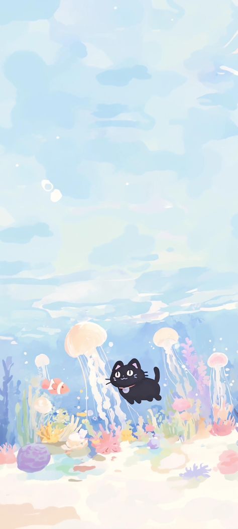 Wallpaper Iphone Jellyfish, Cute Jellyfish Wallpaper, Fish Lockscreen, Hd Ipad Wallpaper, Cute Illustration Wallpaper, Laptop Wallpaper Hd 1080p, Ipad Wallpaper Hd, Phone Wallpaper Art, Pink And Blue Wallpaper