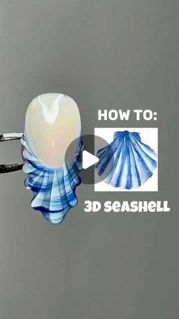 Seashell Nail Tutorial, How To Do Seashell Nails, 3d Nails Tutorial, Seashell Nail Art, Seashell Nails, Nails Tutorial, Nail Designs Tutorial, Toe Nail Art, Nail Inspiration