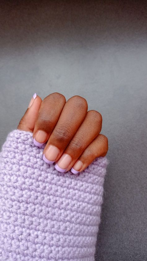 Classic french tips with a lilac twist Summer Nails Light Purple, Lilac French Tips, Summer Nails Light, Nails Light Purple, Purple French Tip, Nails Lilac, Purple French, Lilac Nails, Fingernail Designs