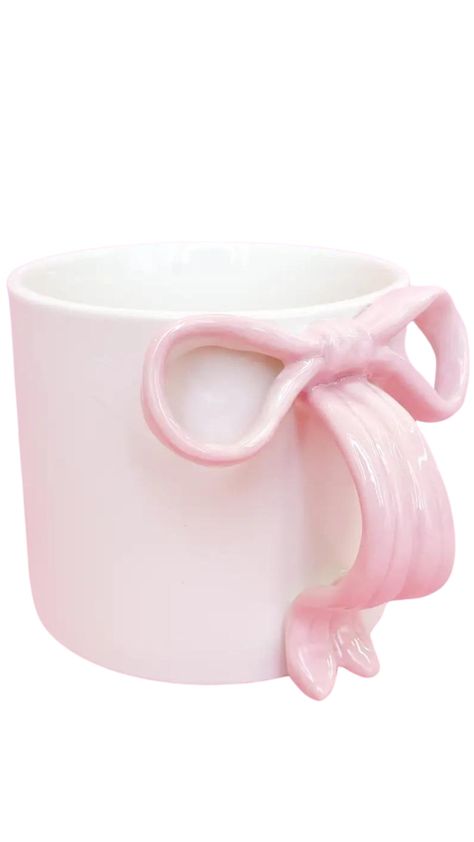 Add a touch of sweetness to your morning routine with this cute mug! Microwave Safe Hand Wash Only 15oz Coquette Things To Buy, Girly Stuff Aesthetic, Cute Ceramic Ideas, Bow Mug, Mug Ceramic Ideas, Ceramic Mug Ideas, Cute Ceramic Mugs, Mug Shapes, Kawaii Mugs