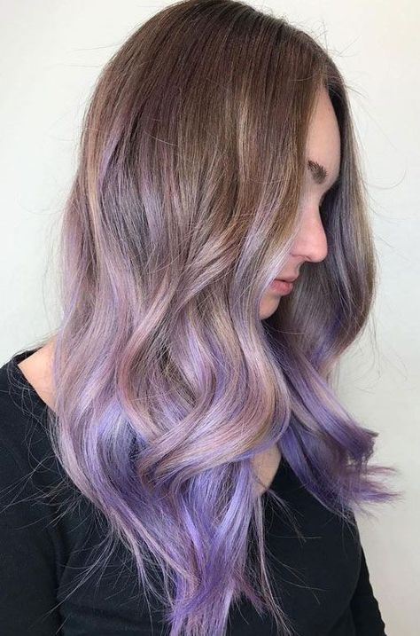 Lavender Ombre Hair - Best Ombre Hair. Brown, Red, Purple, Vibrant, Blonde, Caramel Ombre #balayageombre #haircolor #ombrehair #ombrehaircolor #ombre #ombrecolor Lavender Hair Ombre, Purple Hair Color Ombre, Lavender Ombre, Pastel Purple Hair, Best Ombre Hair, Purple Balayage, Purple Ombre Hair, Bleaching Your Hair, Violet Pastel