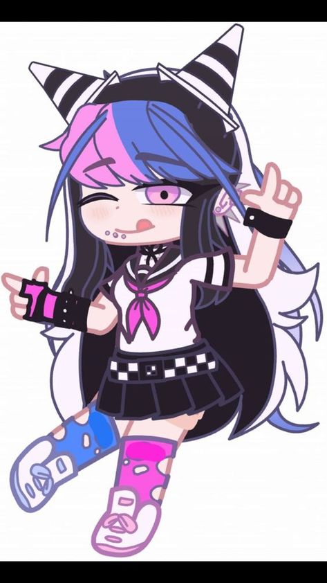 Gacha Club Yandere Outfit, Gacha Club Danganronpa, Scene Gacha Club Outfits, Danganronpa Gacha, Gacha Club Characters, Ibuki Mioda, Gacha Club Inspiration, Ocs Ideas, Gacha Club Ocs