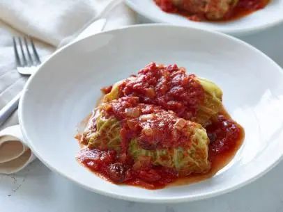 How to Make Stuffed Cabbage Rolls | Stuffed Cabbage Recipe | Ina Garten | Food Network Stuff Cabbage, Weekday Meal Ideas, Stuffed Cabbage Recipe, Beef Main Course, Christmas Hosting, Beef Entrees, Cold Weather Comfort Food, Stuffed Cabbage Rolls, Hot Bread