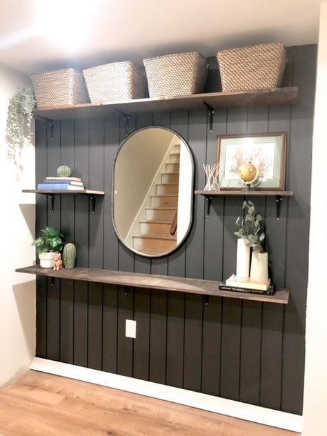 Black Vertical Shiplap, Black Shiplap Wall, Black Shiplap, Vertical Shiplap, Home Bar Rooms, Shiplap Wall, Bar Room, Modern Farmhouse Style, Ship Lap Walls